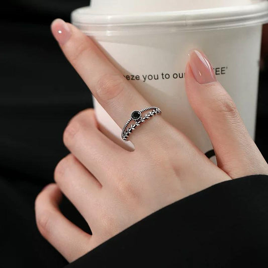 Double Layer Zircon Ring