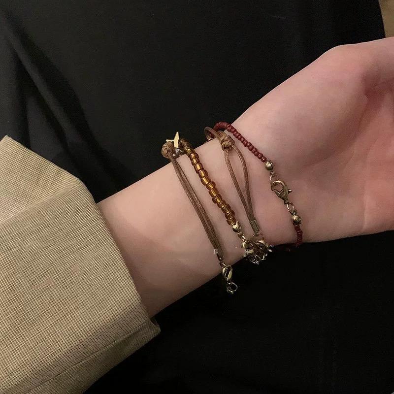 Maillard Coffee Color Temperament Retro Braided Rope Bracelet