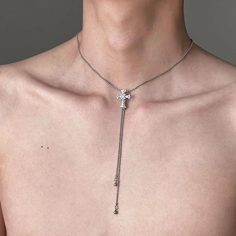 Cross Tassel Chain Necklace