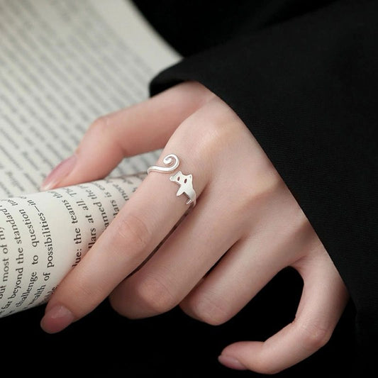 Sterling Silver Cat Ring