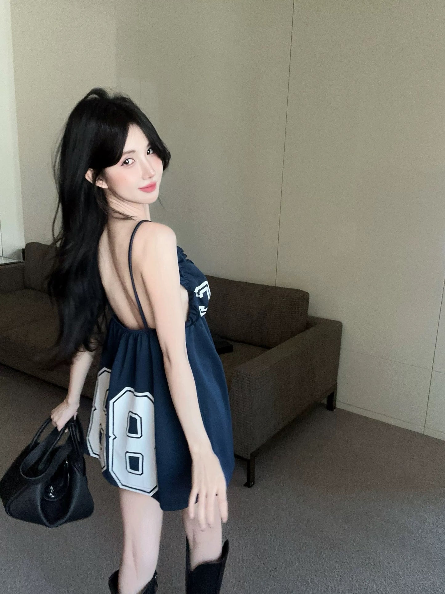 Noir 88 Varsity Babydoll Mini Dress