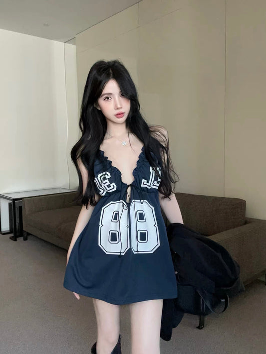 Noir 88 Varsity Babydoll Mini Dress