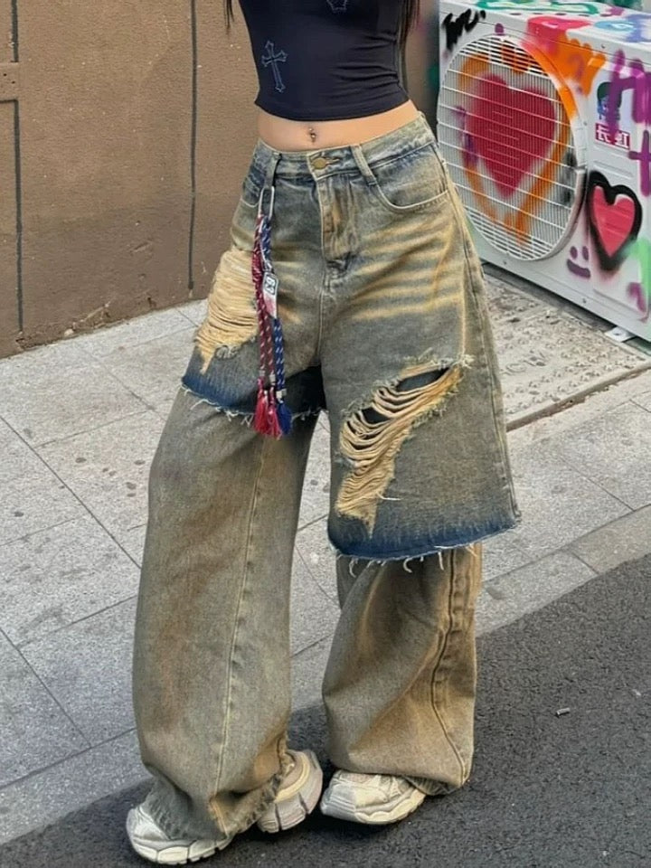 Scrill Pants ll Vintage Washed Denim Pants