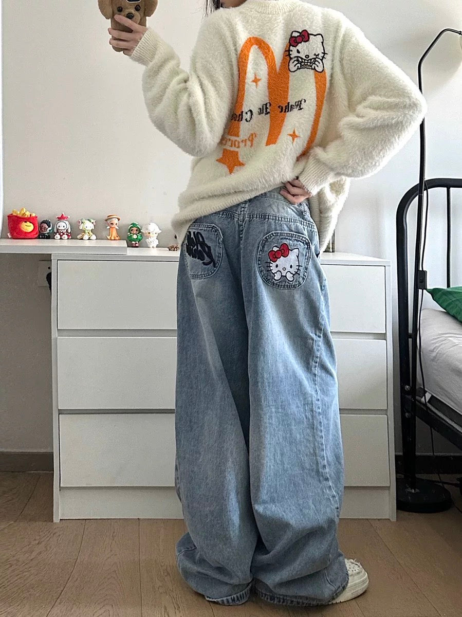 CUTE KITTY Baggy Jeans