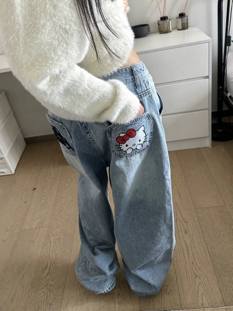 CUTE KITTY Baggy Jeans