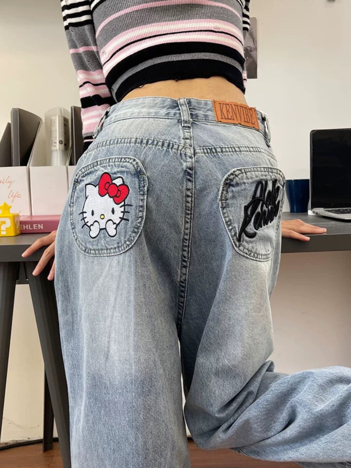 CUTE KITTY Baggy Jeans