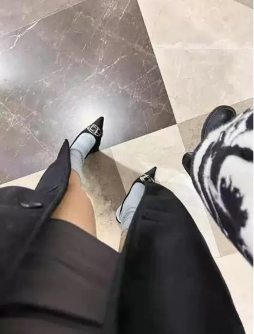 Pointed toe Diesel heels in Korean style heels in India fashion trend