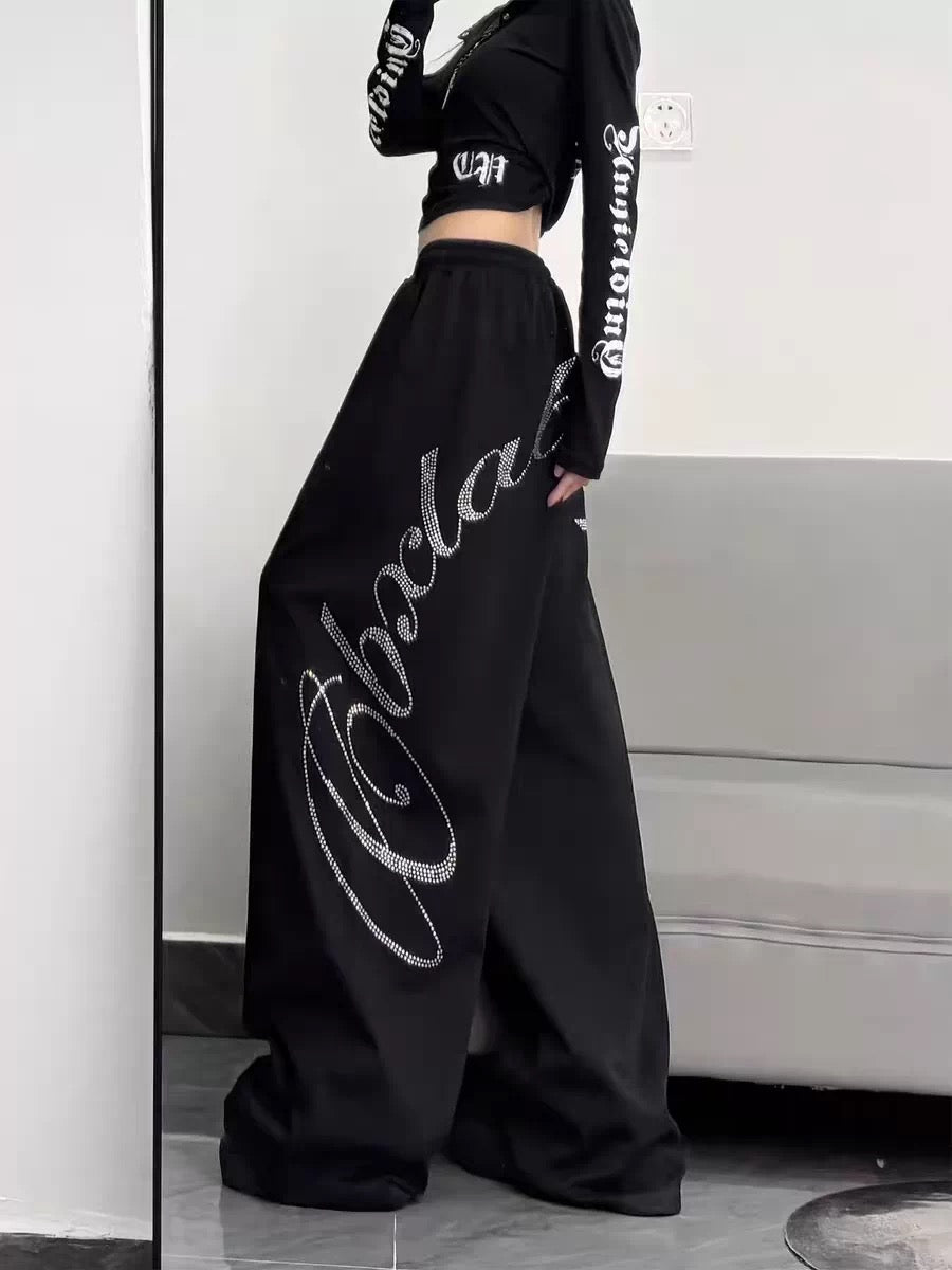 Trendy Script Baggy Pants