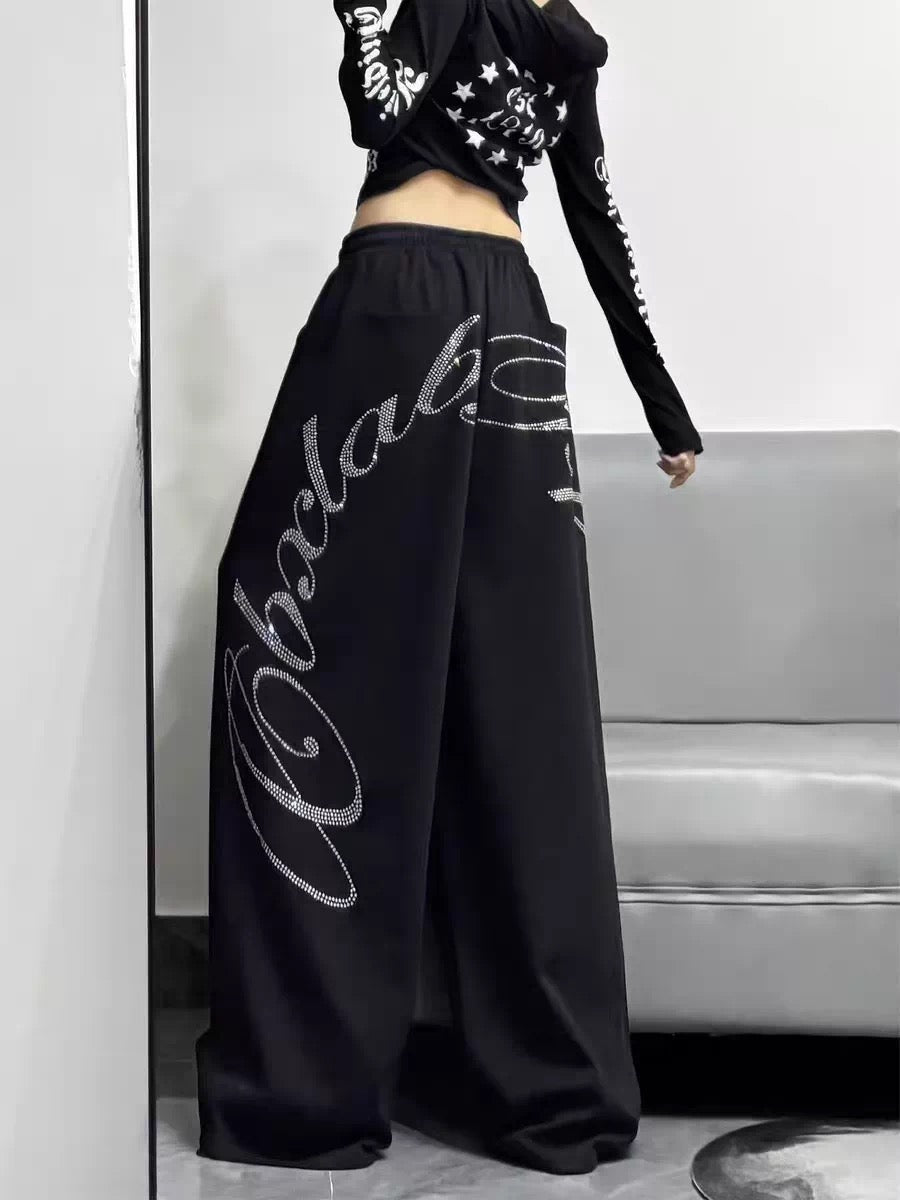 Trendy Script Baggy Pants