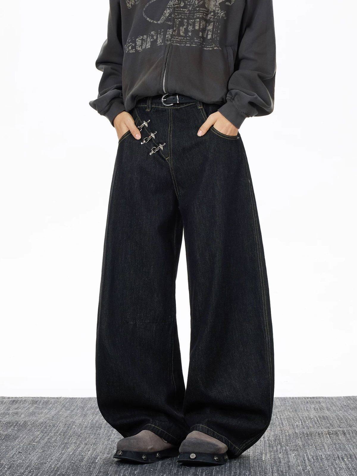 Cross Lock Wide-Leg Denim