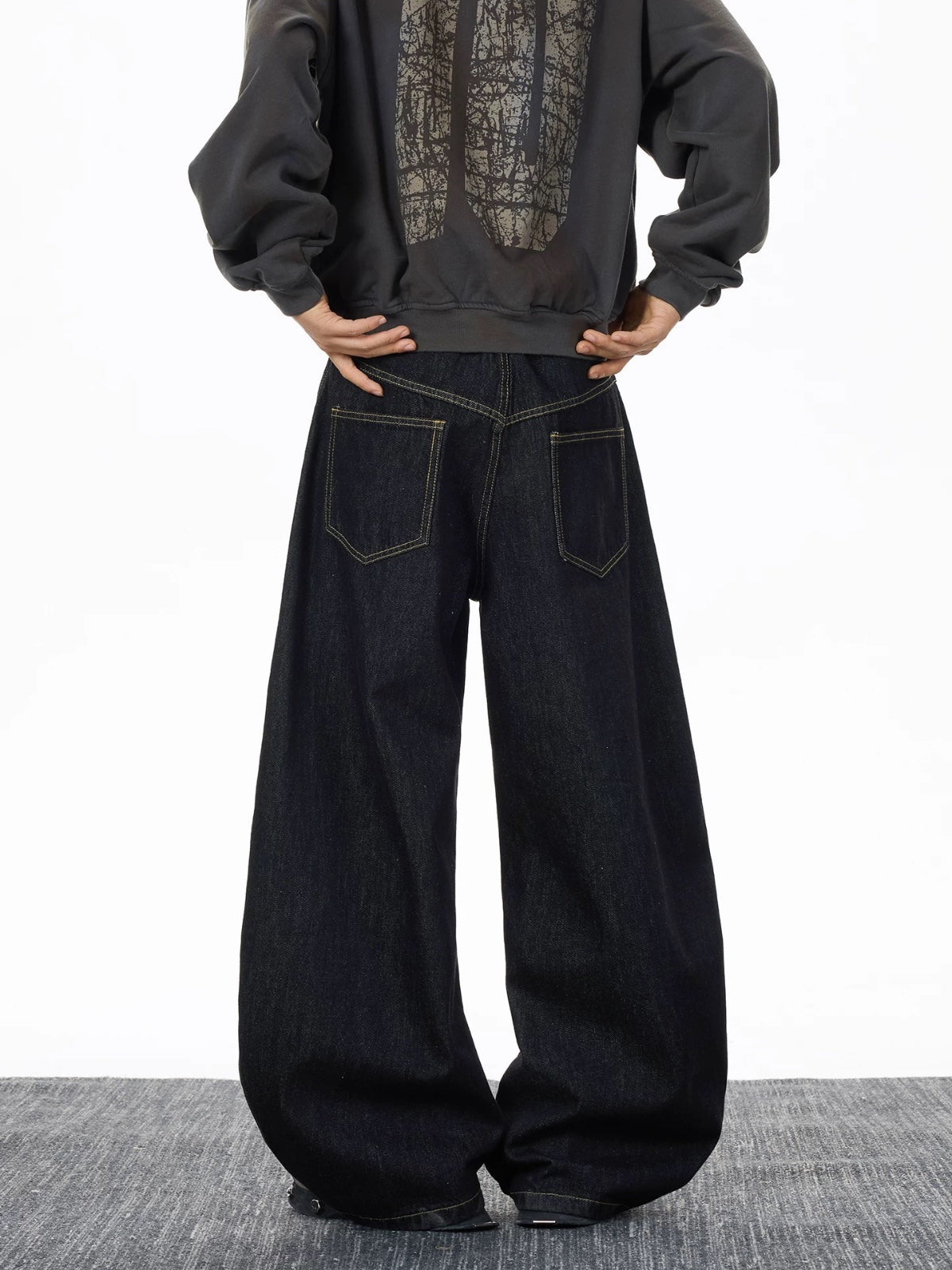 Cross Lock Wide-Leg Denim