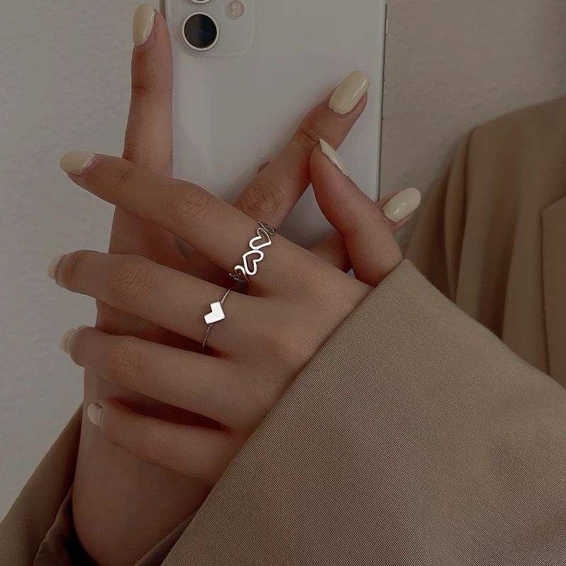 Hollow Heart Sterling Silver Ring