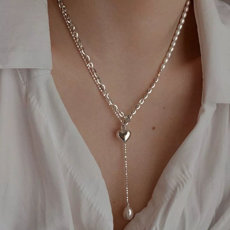 Sweet And Cool Love Heart Tassel Necklace