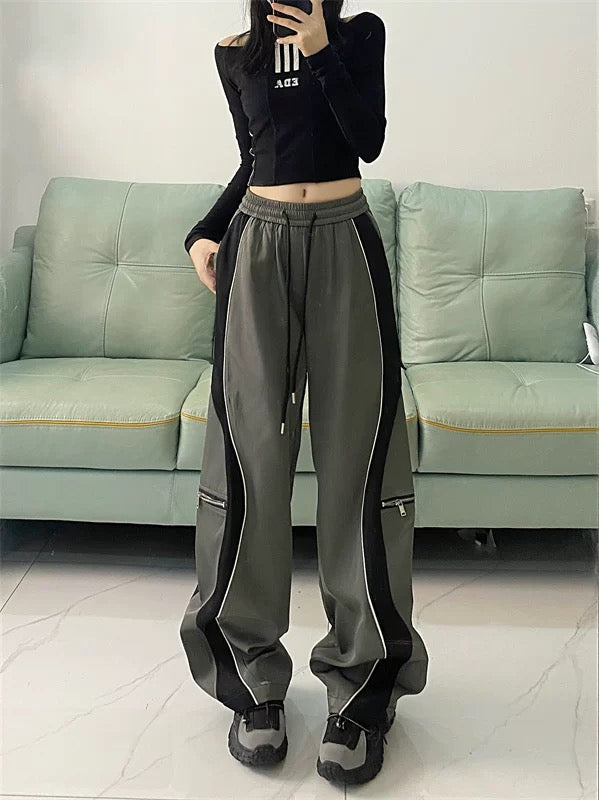 Contrast Line Baggy Pant