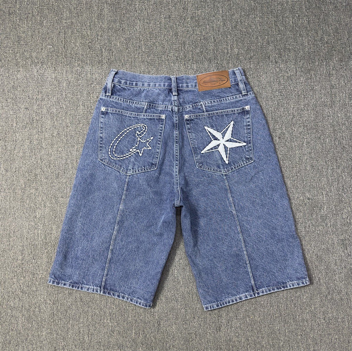 Corteiz C-Star Denim Jorts Faded Blue
