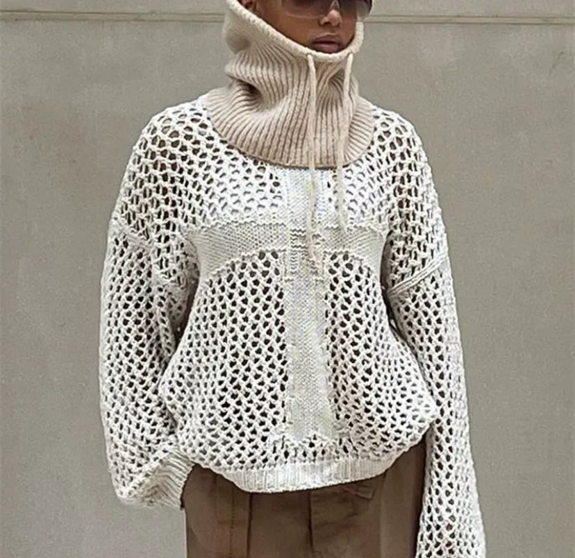 Cross Blessed Crochet Type Sweater
