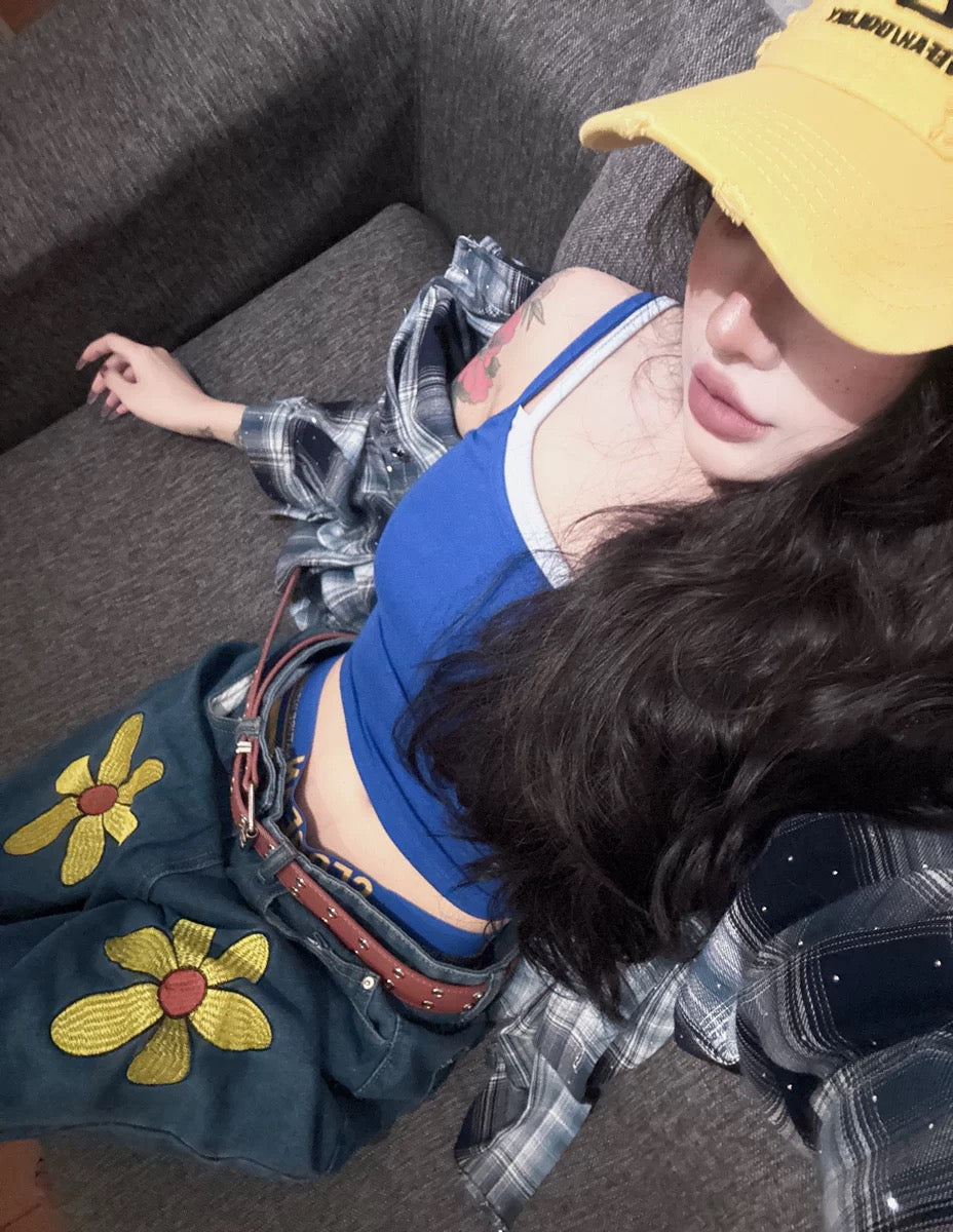 Floret Embroidery Jorts