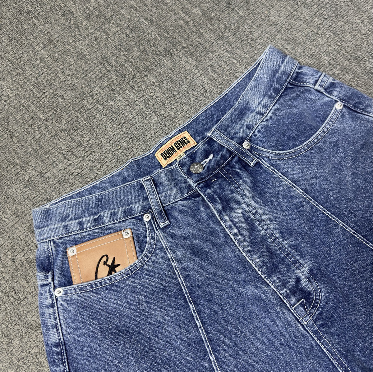 Corteiz C-Star Denim Jorts Faded Blue