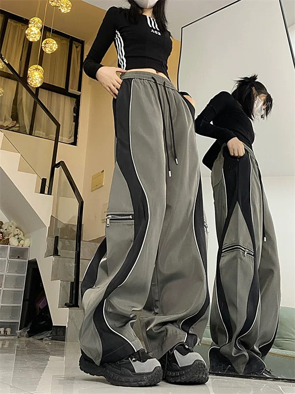 Contrast Line Baggy Pant